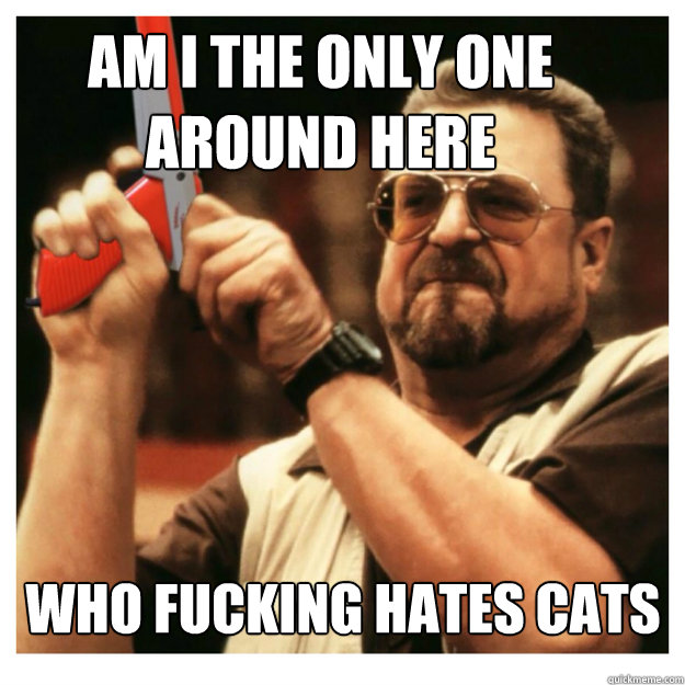 Am I the only one around here Who fucking hates cats   John Goodman