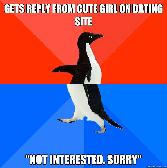 Gets reply from cute girl on dating site 