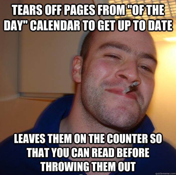 tears off pages from 