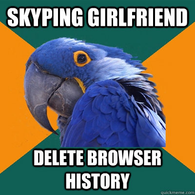 Skyping Girlfriend Delete Browser history  Paranoid Parrot