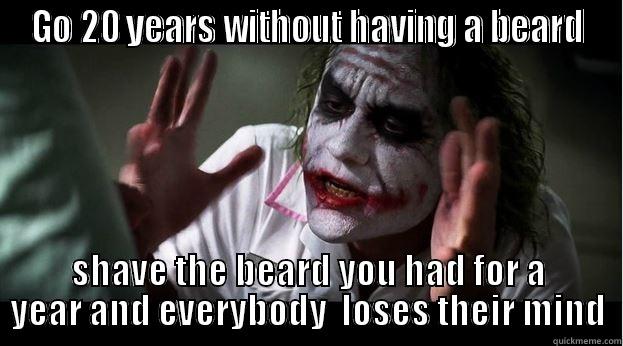 GO 20 YEARS WITHOUT HAVING A BEARD SHAVE THE BEARD YOU HAD FOR A YEAR AND EVERYBODY  LOSES THEIR MIND Joker Mind Loss