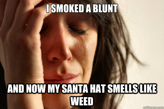 I smoked a blunt And now my santa hat smells like weed - I smoked a blunt And now my santa hat smells like weed  Misc