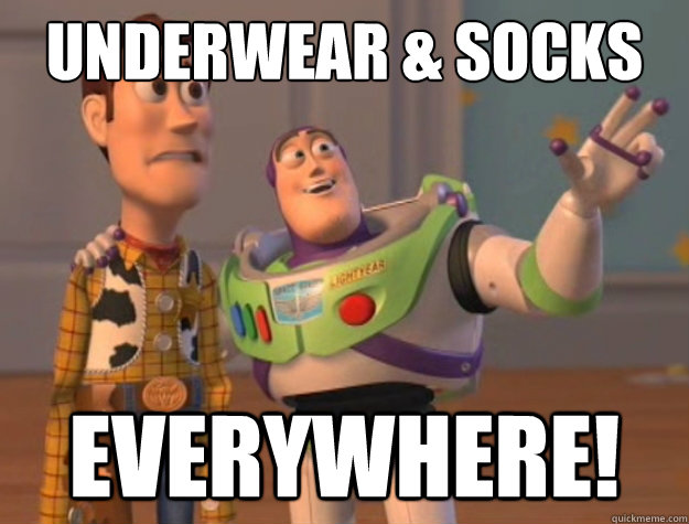 underwear & socks everywhere! - underwear & socks everywhere!  Buzz Lightyear