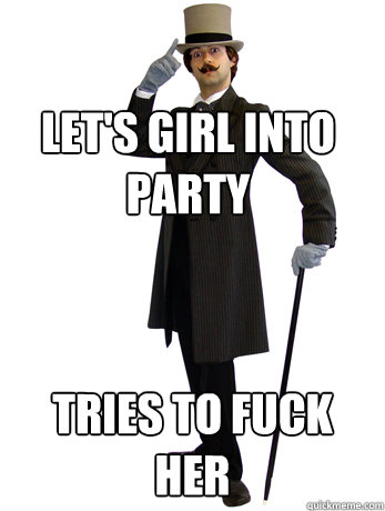 Let's girl into party tries to fuck her  