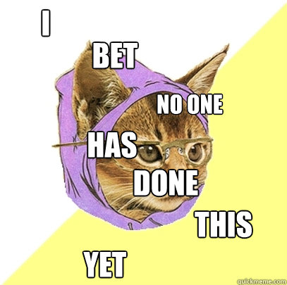 i  bet  no one  has  done this  yet  Hipster Kitty