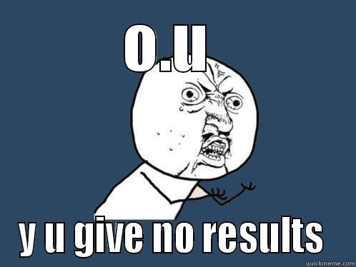 O.U  Y U GIVE NO RESULTS  Y U No