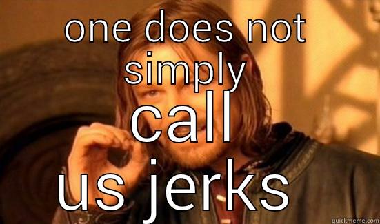 ONE DOES NOT SIMPLY CALL US JERKS  Boromir