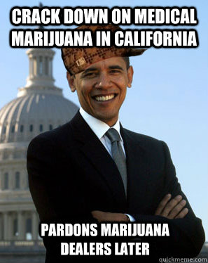 Crack down on medical marijuana in California  pardons Marijuana dealers later   Scumbag Obama