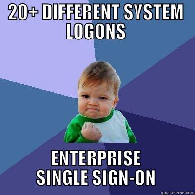 20+ DIFFERENT SYSTEM LOGONS ENTERPRISE SINGLE SIGN-ON Success Kid