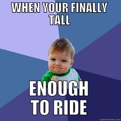 WHEN YOUR FINALLY TALL ENOUGH TO RIDE Success Kid