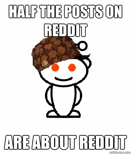 Half the posts on reddit are about reddit  Scumbag Reddit