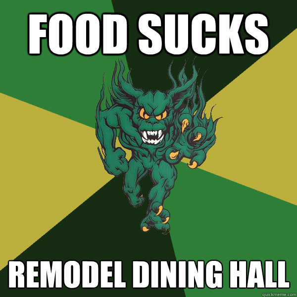 Food sucks remodel dining hall  Green Terror