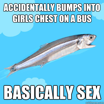 accidentally bumps into girls chest on a bus basically sex  