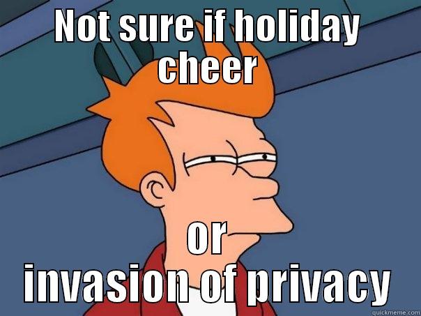 NOT SURE IF HOLIDAY CHEER OR INVASION OF PRIVACY Futurama Fry