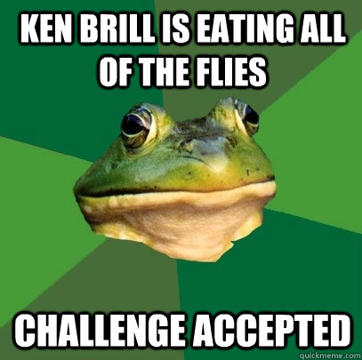 Ken Brill is eating all of the flies Challenge accepted  Foul Bachelor Frog