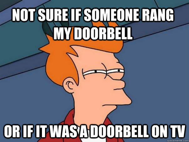 Not sure if someone rang my doorbell Or if it was a doorbell on TV  Futurama Fry