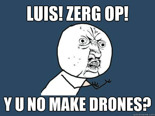 LUIS! ZERG OP! y u no make drones?  Y U No
