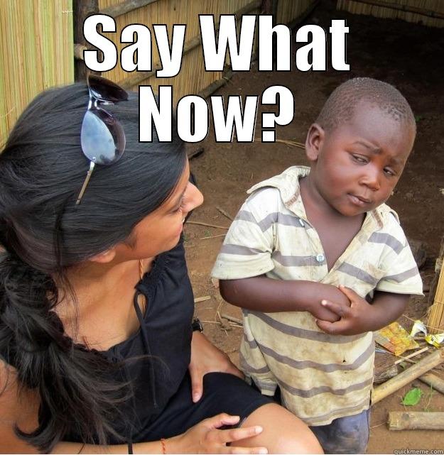 SAY WHAT NOW?  Skeptical Third World Kid