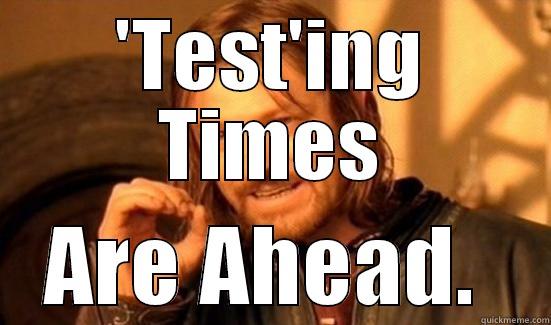 'TEST'ING TIMES ARE AHEAD.  Boromir