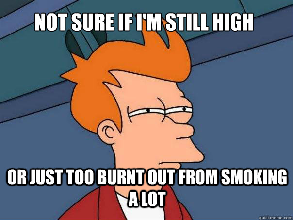 Not sure if i'm still high or just too burnt out from smoking a lot - Not sure if i'm still high or just too burnt out from smoking a lot  Futurama Fry