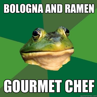 Bologna and Ramen Gourmet Chef  Foul Bachelor Frog