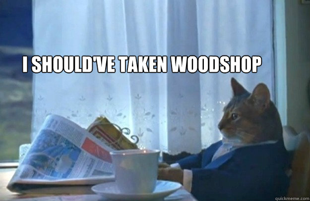 I should've taken woodshop  Sophisticated Cat