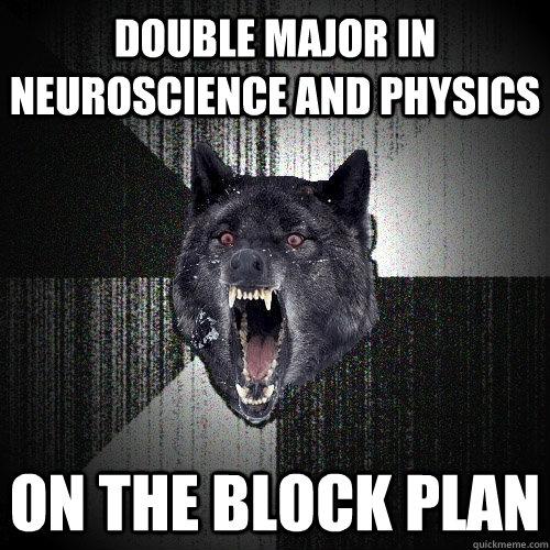 Double major in neuroscience and physics on the block plan  Insanity Wolf