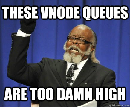 These vnode queues are too damn high  Too Damn High