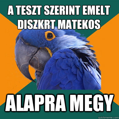 a teszt szerint emelt diszkrét matekos alapra megy  Paranoid Parrot
