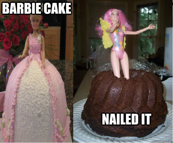 Barbie Cake Nailed It  Barbie Cake