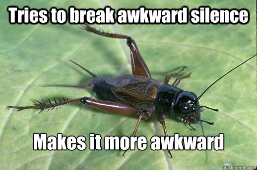 Tries to break awkward silence Makes it more awkward - Tries to break awkward silence Makes it more awkward  Misunderstood Cricket