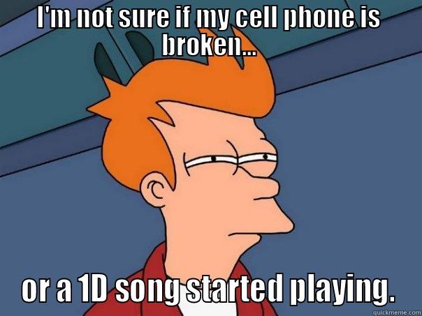 I'M NOT SURE IF MY CELL PHONE IS BROKEN... OR A 1D SONG STARTED PLAYING. Futurama Fry