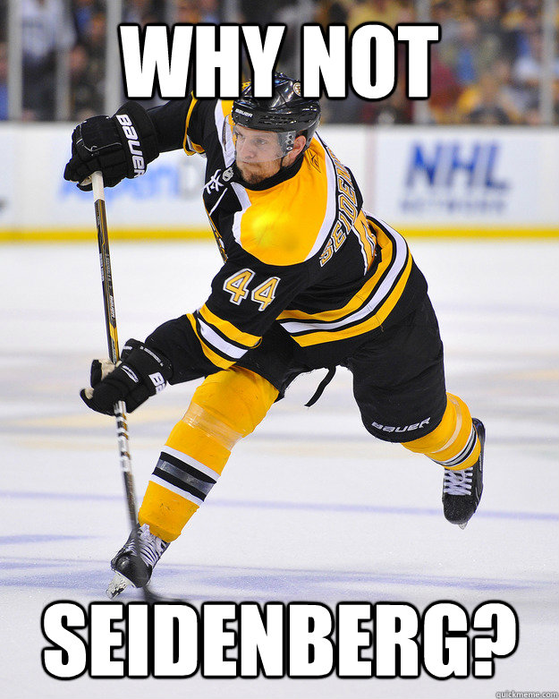 why not  Seidenberg? - why not  Seidenberg?  boston fans why not seidenberg