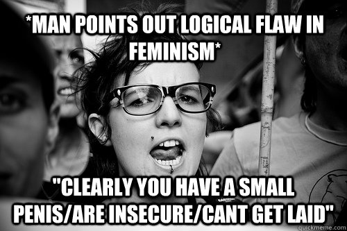 *Man points out logical flaw in feminism* 