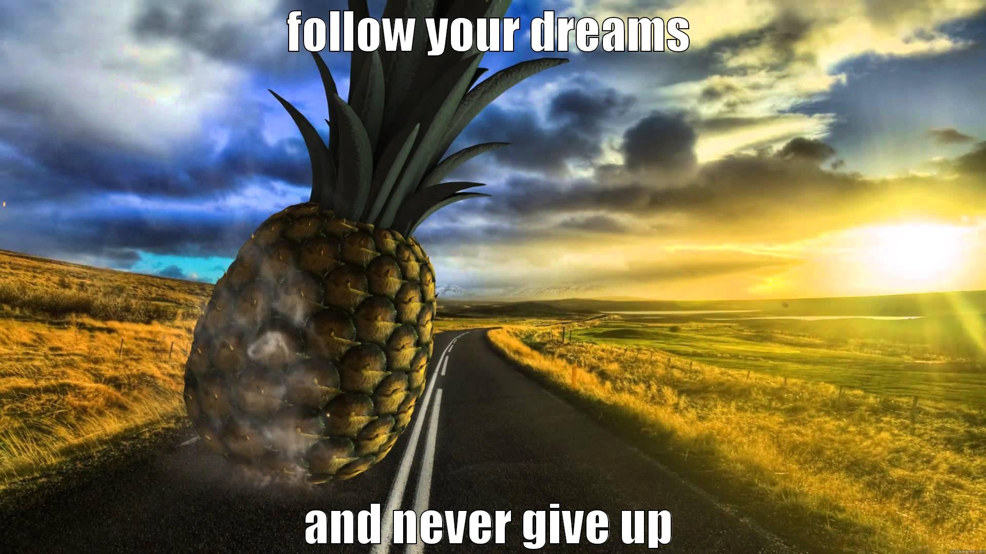 inspirational pineapple - FOLLOW YOUR DREAMS AND NEVER GIVE UP Misc