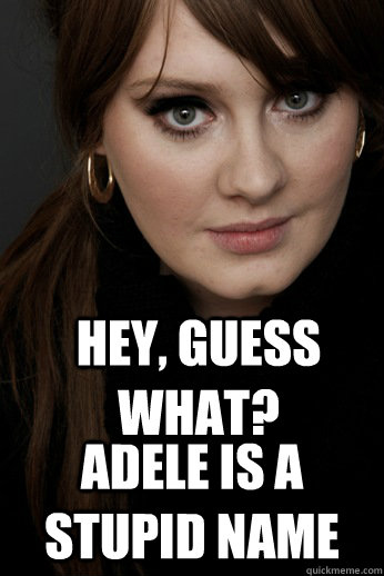 Hey, Guess what? Adele is a stupid name  