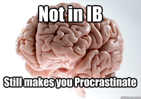 Not in IB  Still makes you Procrastinate   Scumbag Brain