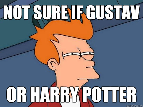 Not sure if gustav or harry potter  Futurama Fry