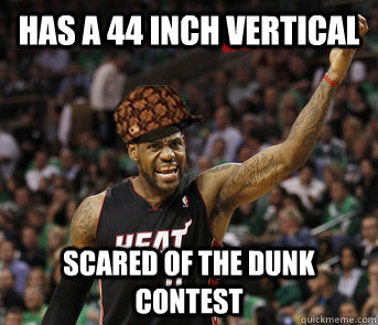 Has a 44 inch vertical scared of the dunk contest - Has a 44 inch vertical scared of the dunk contest  Misc