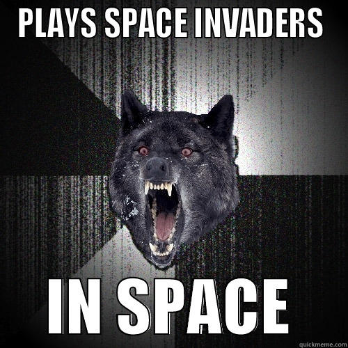 PLAYS SPACE INVADERS IN SPACE Insanity Wolf