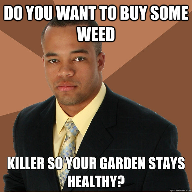 do you want to buy some weed killer so your garden stays healthy? - do you want to buy some weed killer so your garden stays healthy?  Successful Black Man