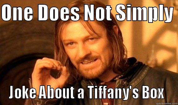 ONE DOES NOT SIMPLY  JOKE ABOUT A TIFFANY'S BOX  One Does Not Simply