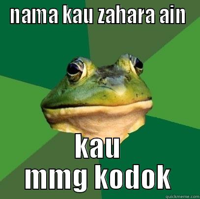NAMA KAU ZAHARA AIN KAU MMG KODOK Foul Bachelor Frog