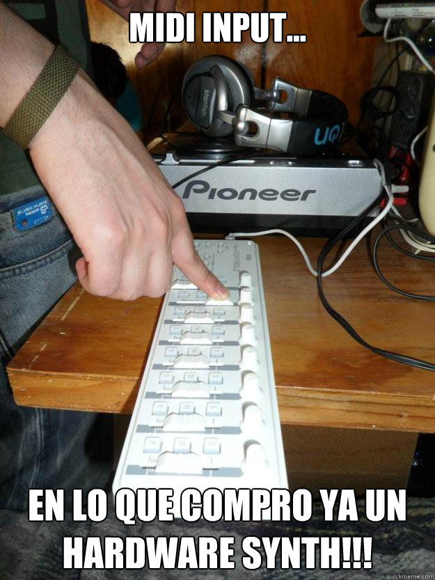 Midi input... en lo que compro ya un hardware synth!!!  midi input