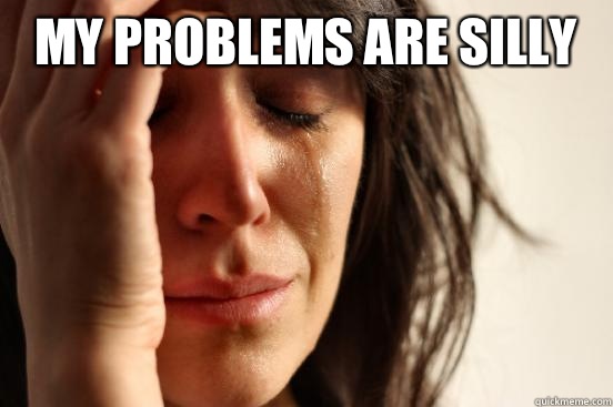 My problems are silly   First World Problems