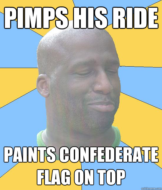 pimps his ride paints confederate flag on top  