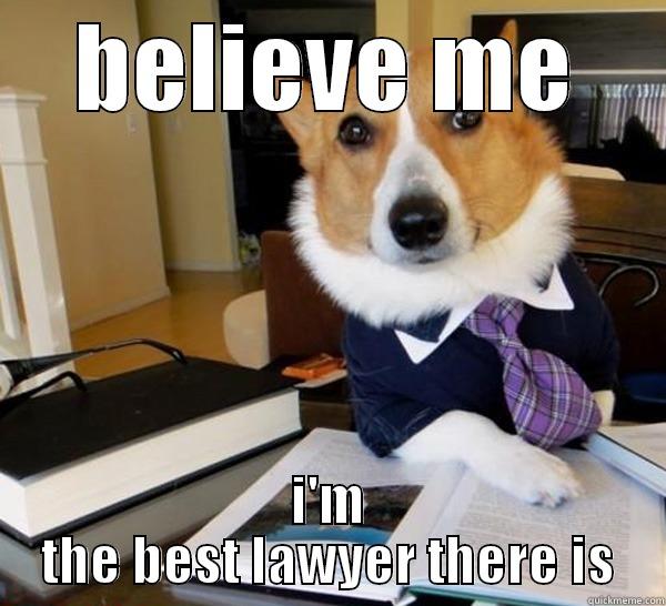 best lawyer - BELIEVE ME I'M THE BEST LAWYER THERE IS Lawyer Dog