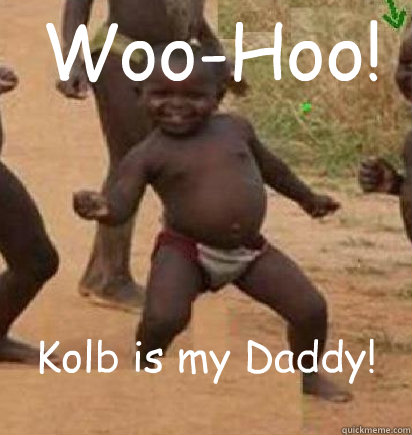 Woo-Hoo! Kolb is my Daddy!  dancing african baby