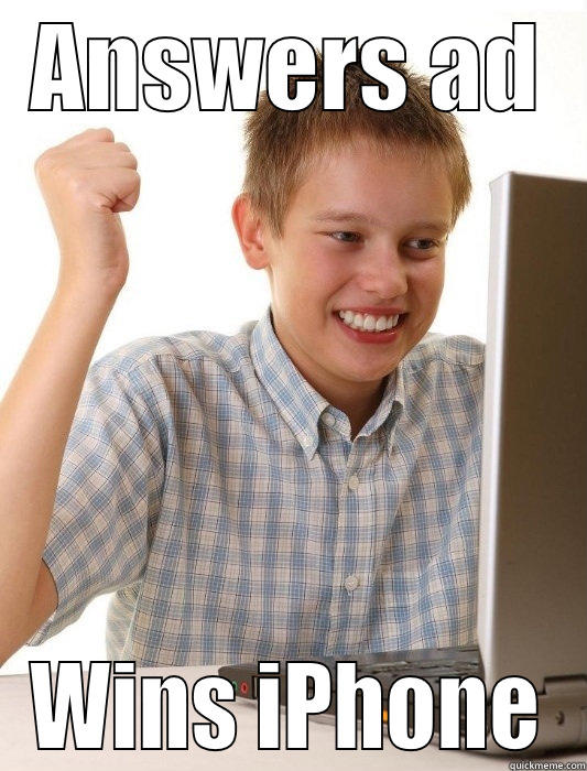 ANSWERS AD WINS IPHONE First Day on the Internet Kid