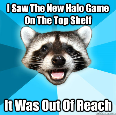 I Saw The New Halo Game On The Top Shelf It Was Out Of Reach  Lame Pun Coon